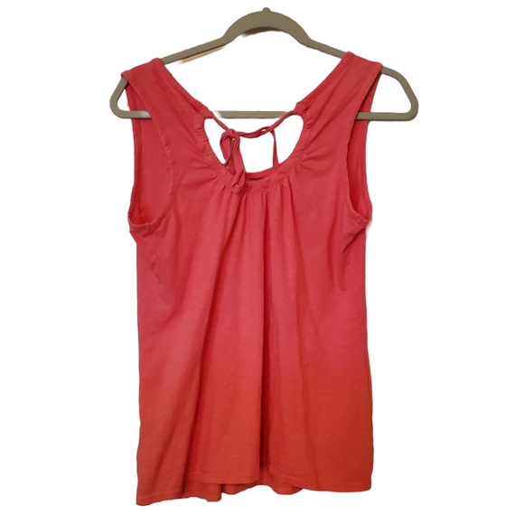 Athleta women's coral pink orange color gradient mesa tank top medium - Picture 2 of 7
